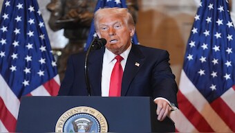President Donald Trump speaks at the National Prayer Breakfast at the Capitol in Washington, on Feb. 6, 2025. AP File