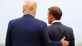 (File) French President Emmanuel Macron, and US President Donald Trump. AP