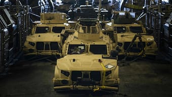 US Army Joint Light Tactical Vehicles manufactured by Oshkosh Defence Llc. AFP