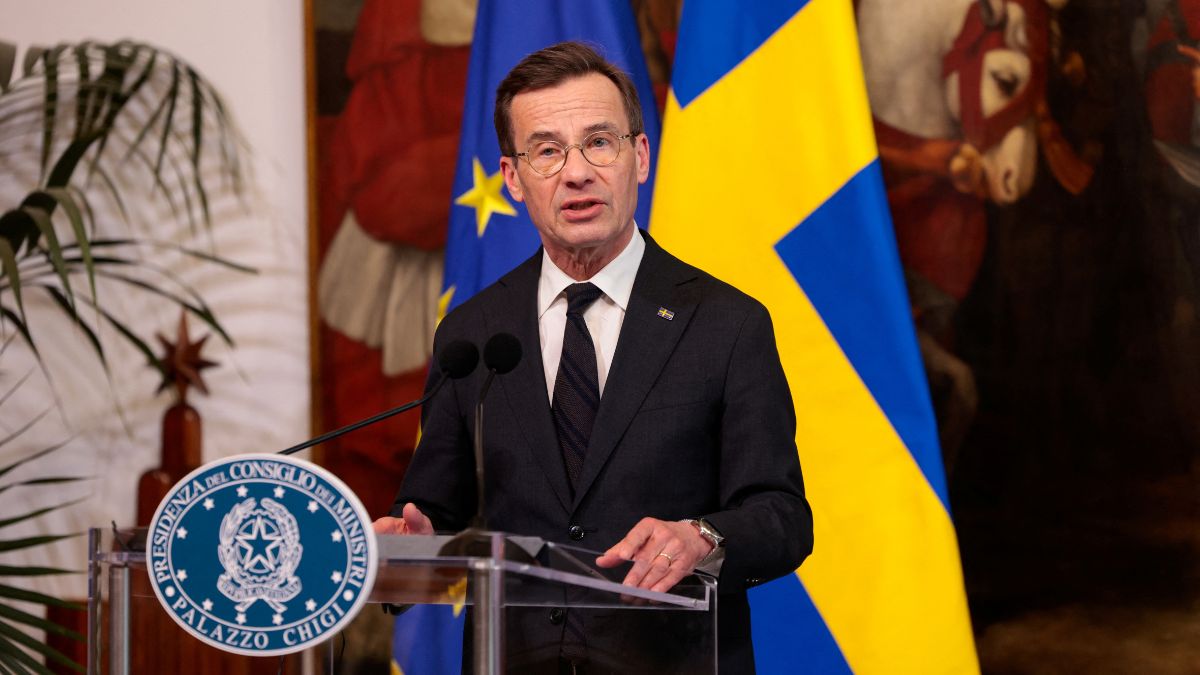 Swedish Prime Minister Ulf Kristersson speaks during a press conference with Italian Prime Minister Giorgia Meloni (not pictured), in Rome, Italy, February 26, 2025. File Image/Reuters Swedish Prime Minister Ulf Kristersson speaks during a press conference with Italian Prime Minister Giorgia Meloni (not pictured), in Rome, Italy, February 26, 2025. File Image/Reuters