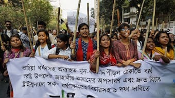 Students take part in a protest rally at the University of Dhaka, demanding capital punishment for the rapist following rape on an underaged girl, in Dhaka, Bangladesh, March 9, 2025. Reuters