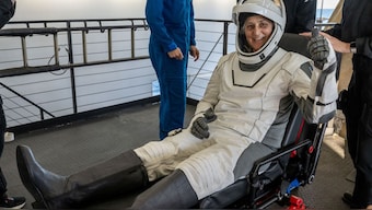 Nasa astronaut Sunita Williams is helped out of a SpaceX Dragon spacecraft onboard the SpaceX recovery ship MEGAN after she, NASA astronaut Nick Hague, and Butch Wilmore, and Roscosmos cosmonaut Aleksandr Gorbunov landed in the water off the coast of Tallahassee, Florida, March 18, 2025. Reuters