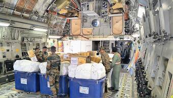 India sends airplanes carrying aid and rescue teams. 