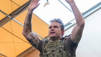 Hegseth has the word “kafir” tattooed in Arabic below his right bicep, photos show. X/Secretary of Defense
