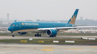 An aircraft of the national flag carrier Vietnam Airlines taxis at Noi Bai airport in Hanoi, Vietnam. Reuters