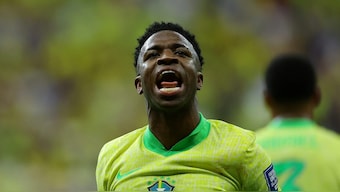 Vinicius Junior scored a last-gasp goal as Brazil defeated Colombia. Image: Reuters
