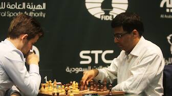 Magnus Carlsen beat Viswanathan Anand twice in World Chess Championship matches in 2013 and 2014. Image: PTI