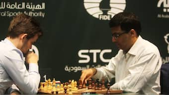 Magnus Carlsen beat Viswanathan Anand twice in World Chess Championship matches. Image: PTI
