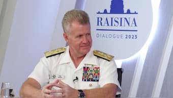 Admiral Samuel Paparo, USN, Commander, U.S. Indo-Pacific Command Speaks to Firstpost. Image Source: FP