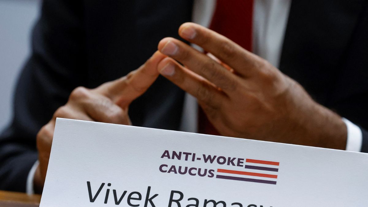 US Republican presidential candidate Vivek Ramaswamy speaks with reporters after meeting with members of the Anti-Woke Caucus on Capitol Hill in Washington, US, June 22, 2023. File Image/Reuters US Republican presidential candidate Vivek Ramaswamy speaks with reporters after meeting with members of the Anti-Woke Caucus on Capitol Hill in Washington, US, June 22, 2023. File Image/Reuters