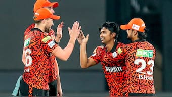 Zeeshan Ansari made a dream debut in IPL, taking three wickets for SRH vs DC. Image: SRH on X