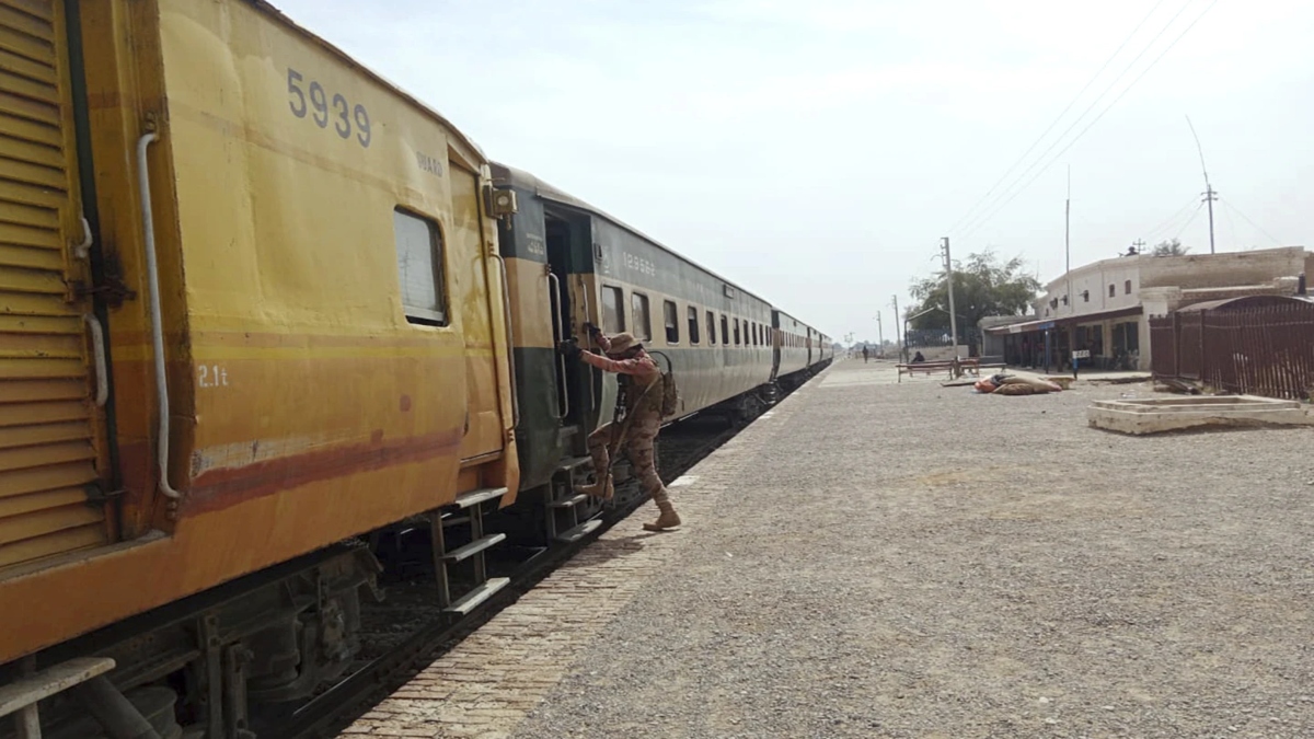 (File) Soldier takes position as security gets ramped up following the Jaffar Express hijacking. AP (File) Soldier takes position as security gets ramped up following the Jaffar Express hijacking. AP