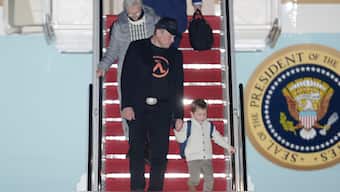 The billionaire tech mogul Elon Musk, along with his mother Maye Musk and four-year-old son X Æ A-12, was seen deplaning the special presidential aircraft Air Force One alongside Donald Trump at Joint Base Andrews last Sunday. AP