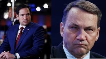 Polish Foreign Minister Radoslaw Sikorski and US Secretary of State Marco Rubio (Left). Reuters