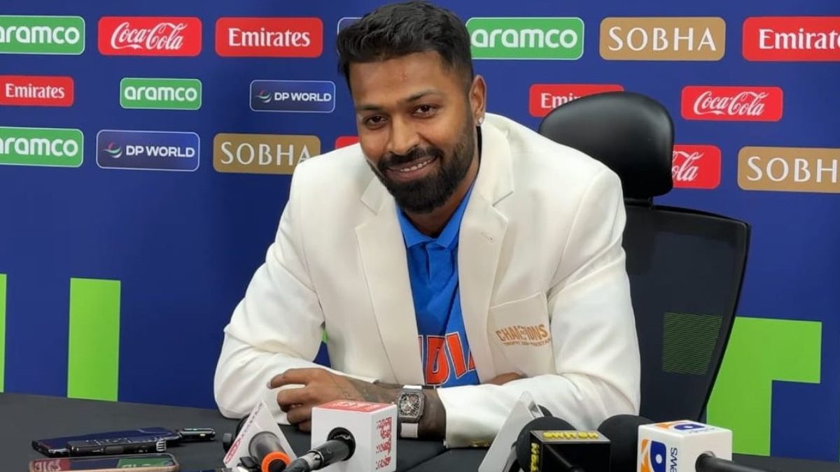 Hardik Pandya at the press conference after the final. Image: ICC Hardik Pandya at the press conference after the final. Image: ICC