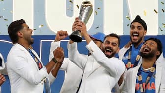 India lift the Champions Trophy 2025 with a 4-wicket win over New Zealand. Image: Reuters