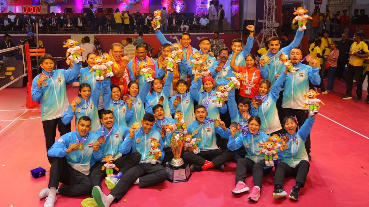 Indian men's regu team won the gold medal in 2025 Sepaktakraw World Cup. Image: X Indian men's regu team won the gold medal in 2025 Sepaktakraw World Cup. Image: X