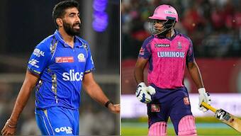 Jasprit Bumrah and Sanju Samson in action for their respective teams. Image: IPL
