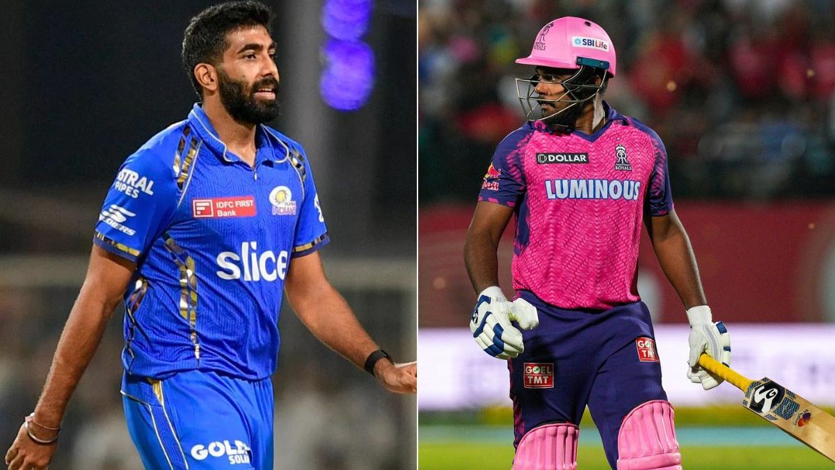Jasprit Bumrah and Sanju Samson in action for their respective teams. Image: IPL Jasprit Bumrah and Sanju Samson in action for their respective teams. Image: IPL