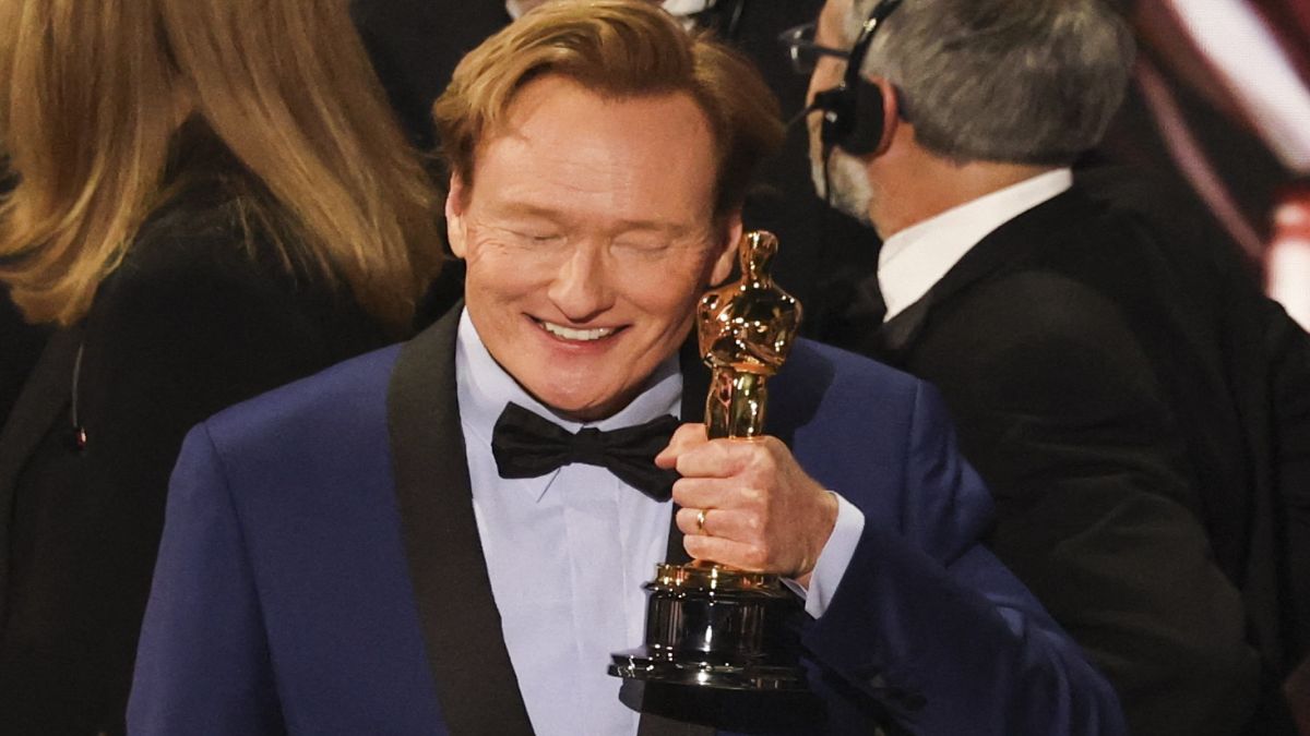 Host Conan O'Brien holds an Oscar statue during the Oscars show at the 97th Academy Awards in Hollywood, Los Angeles. The host steered clear of politics during his monologue at the event, a departure from past awards shows. Reuters Host Conan O'Brien holds an Oscar statue during the Oscars show at the 97th Academy Awards in Hollywood, Los Angeles. The host steered clear of politics during his monologue at the event, a departure from past awards shows. Reuters