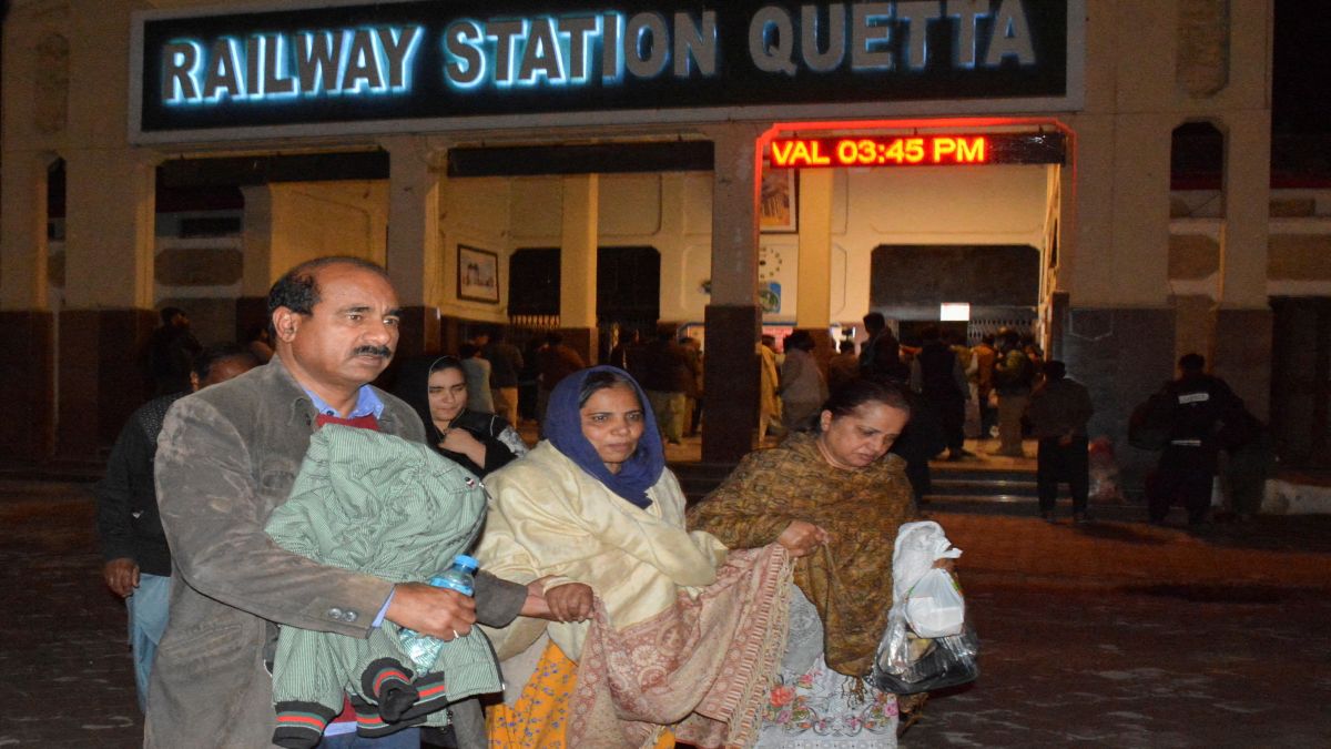 Passengers who were rescued from a train after it was attacked by separatist militants, walk with their belongings at the Railway Station in Quetta, Balochistan. Reuters Passengers who were rescued from a train after it was attacked by separatist militants, walk with their belongings at the Railway Station in Quetta, Balochistan. Reuters