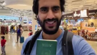 During his short stay, Hassan made the most of his time—relaxing in an airport lounge, picking up souvenirs, and indulging in Mumbai’s famous street food. Screenshot. Image courtesy: Instagram/@waqahassn