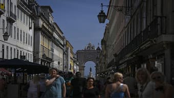 The Rua Augusta arch is pictured in Lisbon, Portugal. File image/AFP