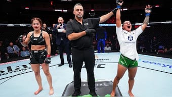 Puja Tomar after her win against Brazil’s Rayanne dos Santos. Image: UFC