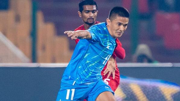India finally win after 489 days as Sunil Chhetri scores 95th international goal on return