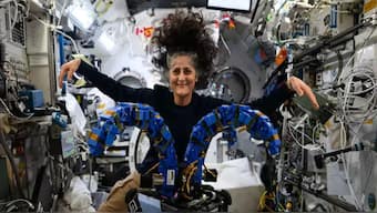 US President Donald Trump on Thursday commented on Sunita Williams's gravity-defying locks, calling her the “woman with the wild hair”. Image coutesy: NASA