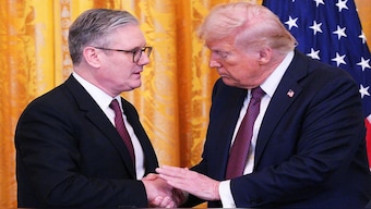 British Prime Minister Keir Starmer and US President Donald Trump shake hands at the White House. File image/Reuters