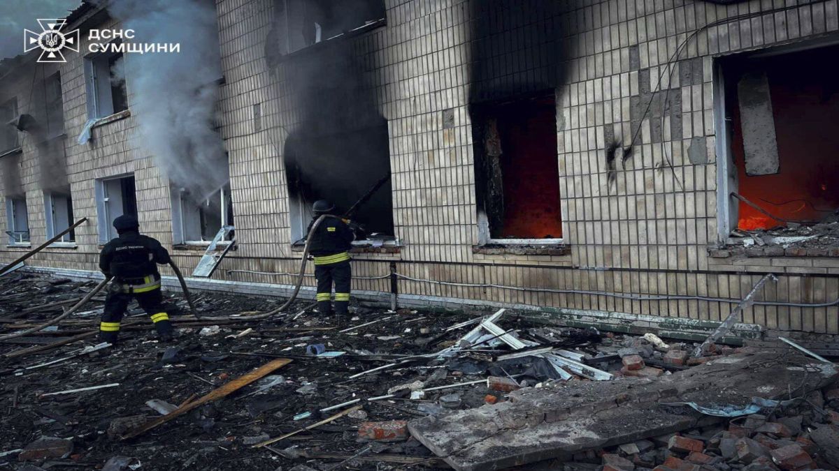 Firefighters work on a site of a Russian attack in Krasnopillia, Sumy region, Ukraine. AP Firefighters work on a site of a Russian attack in Krasnopillia, Sumy region, Ukraine. AP