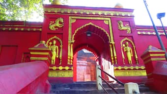 Gateway to the hilltop Hayariva Madhava temple in Hajo, Assam