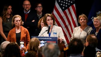 Democrat-backed Wisconsin Supreme Court candidate Judge Susan Crawford speaks after voters elected her to the state Supreme Court, at her election night headquarters in Madison, Wisconsin, U.S. Reuters