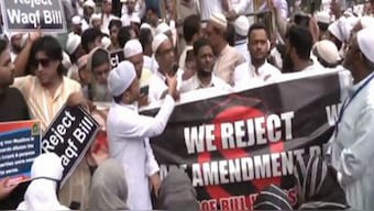 In Kolkata, people waved the national flag and carried posters proclaiming 'we reject Waqf amendment' and 'Reject Waqf Bill.' ANI