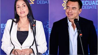 A combination picture shows Ecuador's presidential candidate Luisa Gonzalez of the Revolucion Ciudadana party (L) and Ecuador's President and presidential candidate for re-election Daniel Noboa/ File image/ Reuters