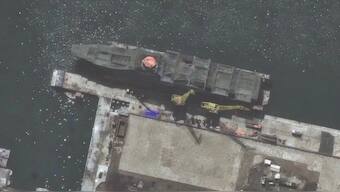 

The Center for Strategic and International Studies says North Korea's under-construction ship is likely a guided-missile frigate (FFG). Image courtesy: X