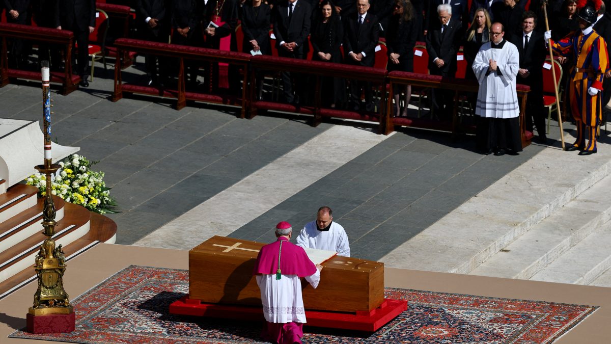 Members of the clergy attend the funeral Mass of Pope Francis in St. Peter's Square at the Vatican, April 26, 2025. Reuters Members of the clergy attend the funeral Mass of Pope Francis in St. Peter's Square at the Vatican, April 26, 2025. Reuters
