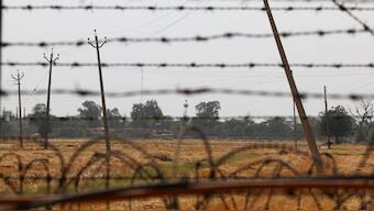 A Pakistan flag is seen on Pakistan Rangers' Post near the Attari-Wagah border crossing near Amritsar, India. Reuters