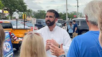 Josh Weil, a public school educator in Osceola County, is taking on Republican Randy Fine in the 6th Congressional District. 
Weil describes himself as a 'proud progressive' who works for 'the thousands of Floridians who believe in the power of regular people over partisan political games.' AP