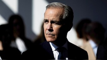 Canada's Prime Minister Mark Carney looks on before delivering remarks during his Liberal Party election campaign tour at the University of Prince Edward Island in Charlottetown, Prince Edward Island, Canada. Reuters