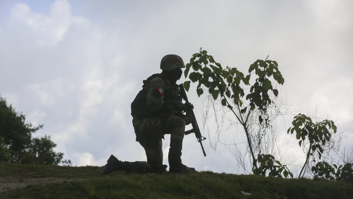A soldier carries out an anti-gang operation in the Kenscoff neighborhood of Port-au-Prince, Haiti. File image/ AP A soldier carries out an anti-gang operation in the Kenscoff neighborhood of Port-au-Prince, Haiti. File image/ AP