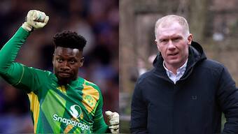 Andre Onana is facing criticism from former football greats after his mistakes against Lyon. Images: Reuters