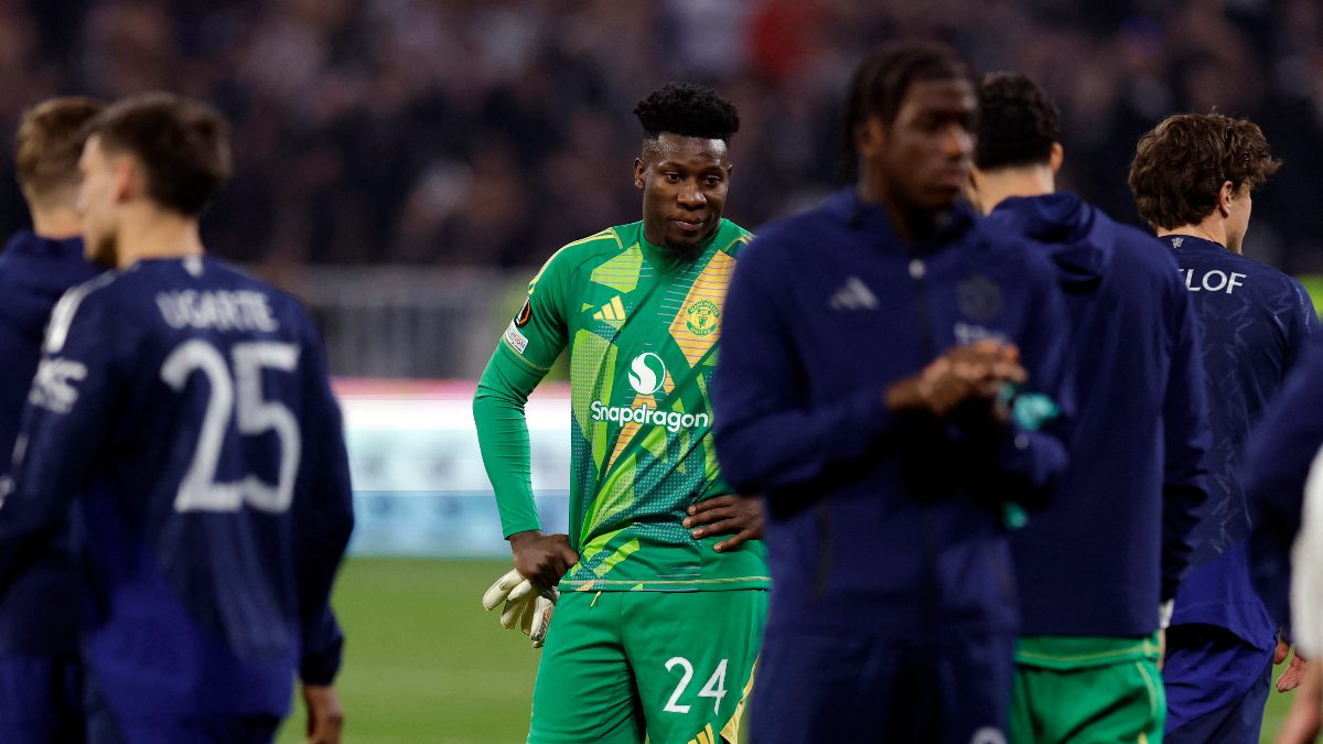 Andre Onana made two mistakes allowed Lyon register 2-2 draw against Man United. Image: Reuters Andre Onana made two mistakes allowed Lyon register 2-2 draw against Man United. Image: Reuters