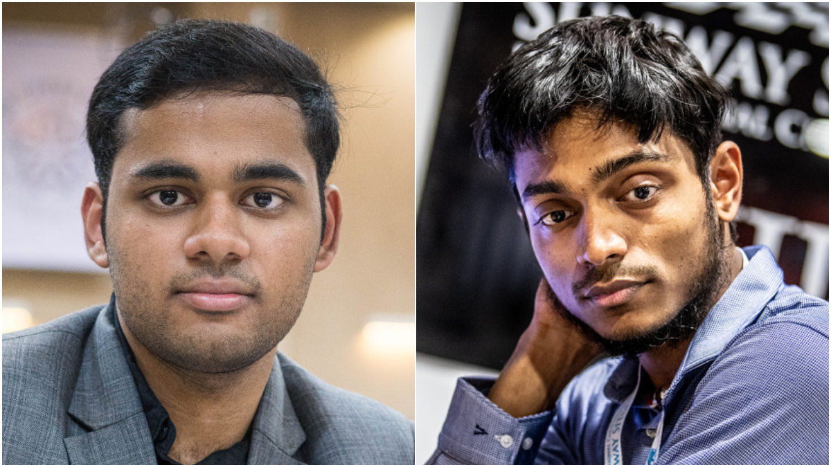 Indian Grandmasters Arjun Erigaisi and Aravindh Chithambaram were among the gainers in the FIDE ratings updated on 1 April. Image credit: FIDE/Sunway Chess Festival Indian Grandmasters Arjun Erigaisi and Aravindh Chithambaram were among the gainers in the FIDE ratings updated on 1 April. Image credit: FIDE/Sunway Chess Festival