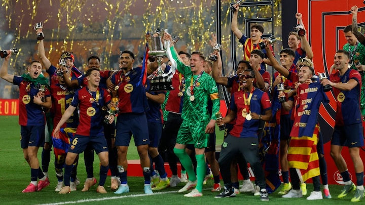 Copa del Rey final: Kounde hails 'great character and pride’ as Barcelona defeat Madrid in dramatic Clasico final