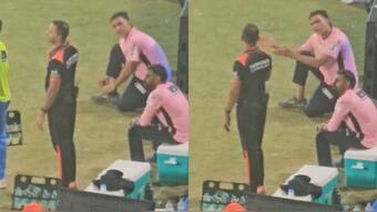 Delhi Capitals bowling coach Munaf Patel will lose 25 per cent of his match fees after BCCI penalty. Images: X 