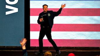 US President Donald Trump's adviser Elon Musk waves on the day of a rally in support of a conservative state Supreme Court candidate of an April 1 election in Green Bay, Wisconsin, US, March 30, 2025. File Image/Reuters