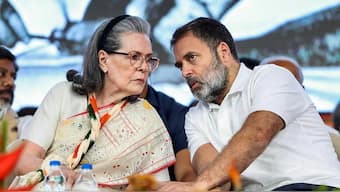 Congress leader Sonia Gandhi and her son and fellow party leader Rahul Gandhi are seen in the photograph. (Photo: ANI)
