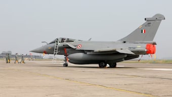 Rafale fighter jet is seen parked on the tarmac during its induction ceremony at an air force station in Ambala, India, September 10, 2020. File Image/Reuters